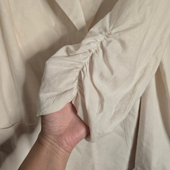 Lane Bryant The Bryant Linen Blend Blazer Size 16 White Summer Office Lagenlook - Picture 5 of 12